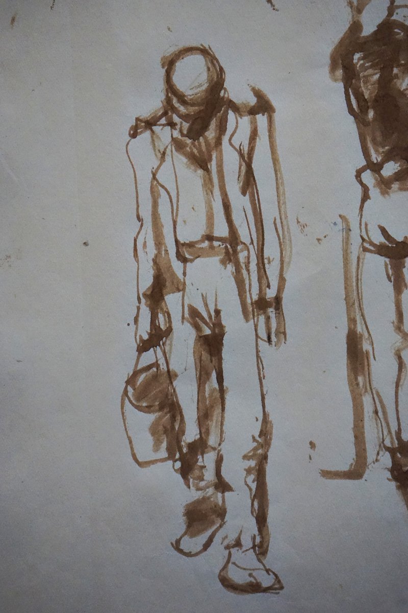 ÉTUDE DE FIGURES MASCULINES / PAVEL TCHELITCHEW (1898-1957) / DESSIN-photo-1