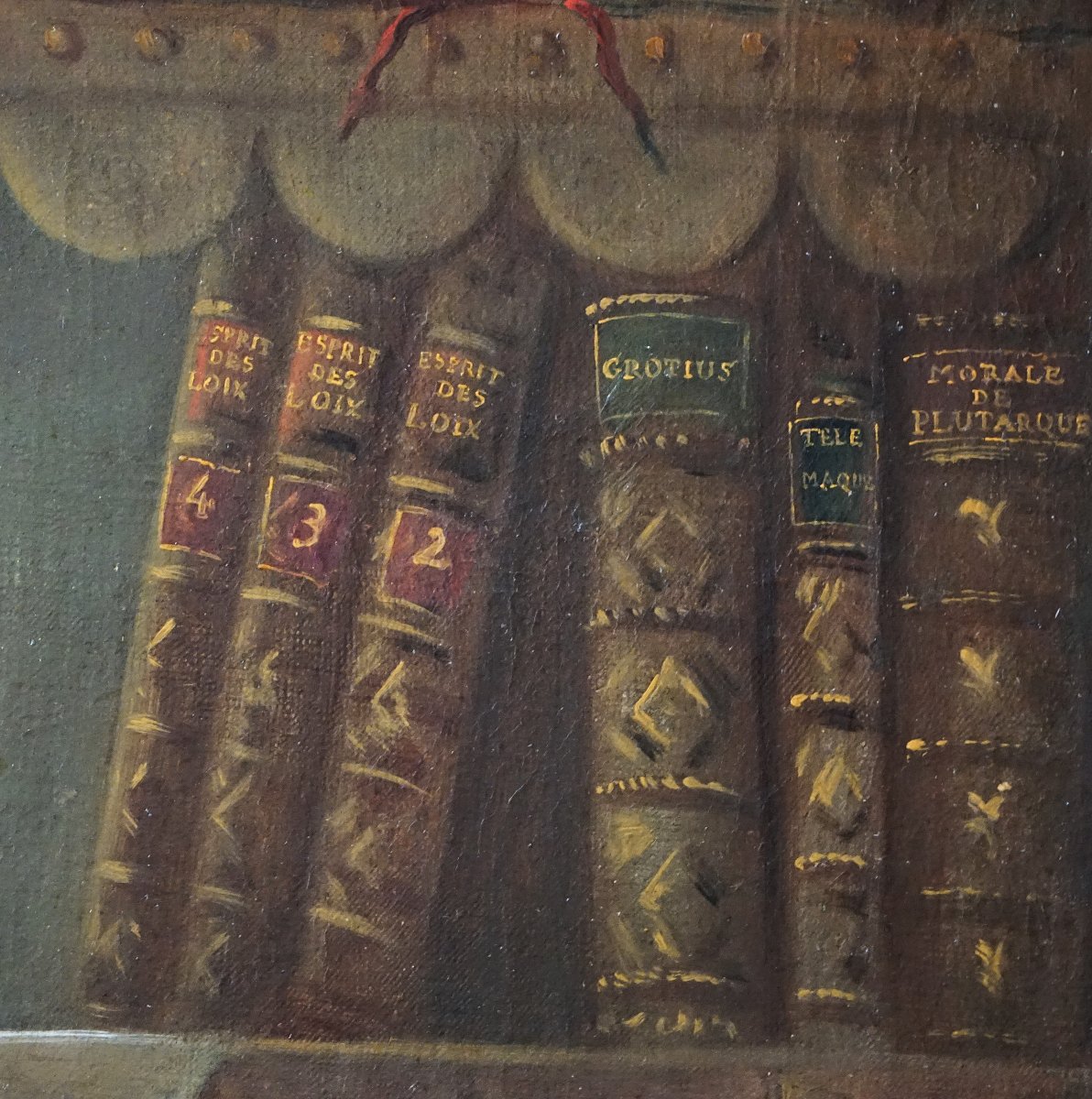 France 1790 / Grand Portrait / Ecclesiast Of The Enlightenment In His Library / Oil On Canvas-photo-6