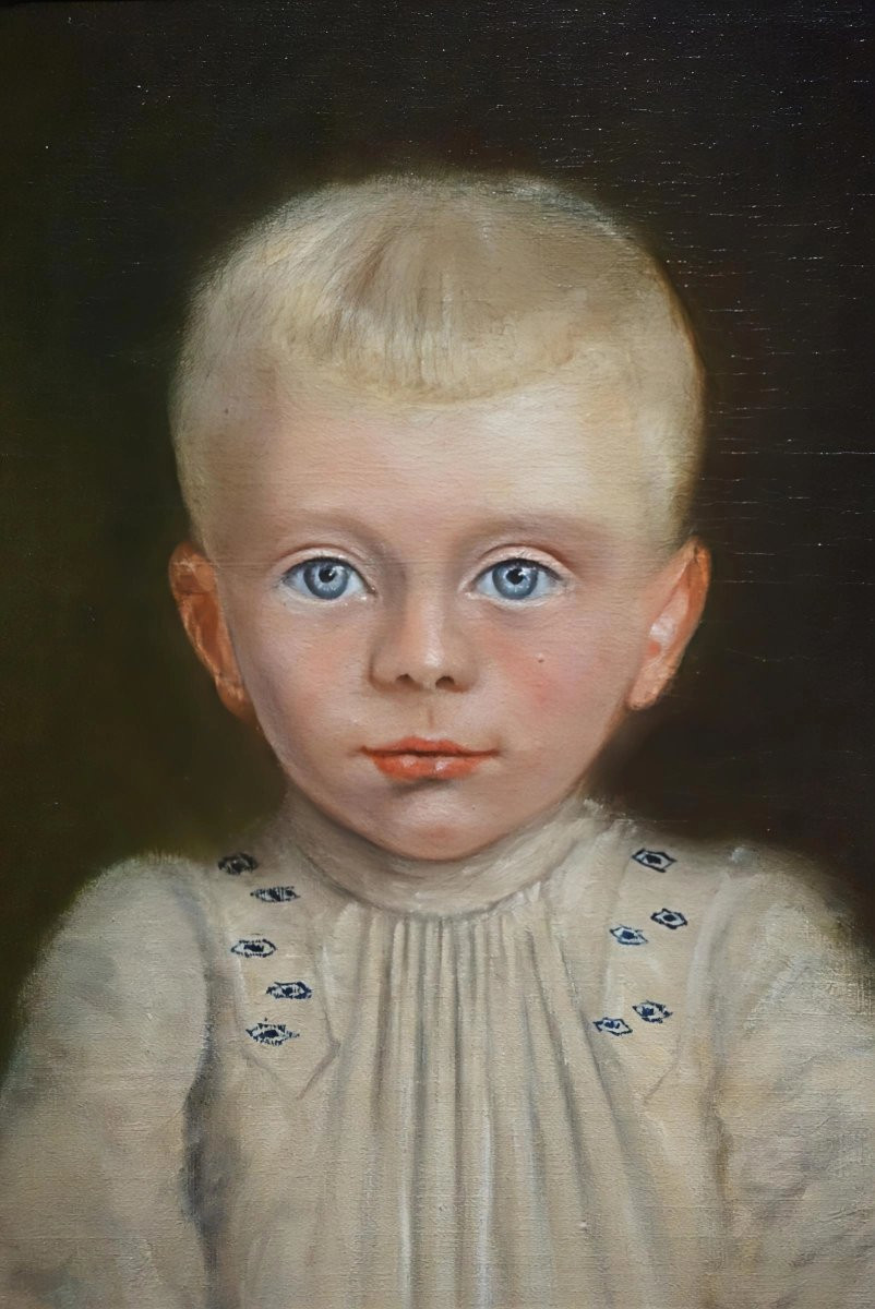 PORTRAIT D'ENFANT / DATÉE 1891 / LOUIS FRÉMAUX / huile sur toile-photo-3