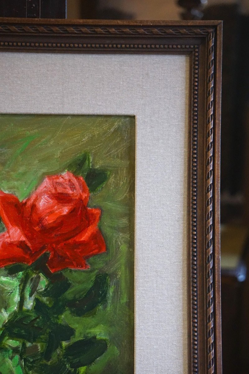 PAUL COLIN (1892–1985) / ROSE ROUGE / Huile sur toile-photo-3