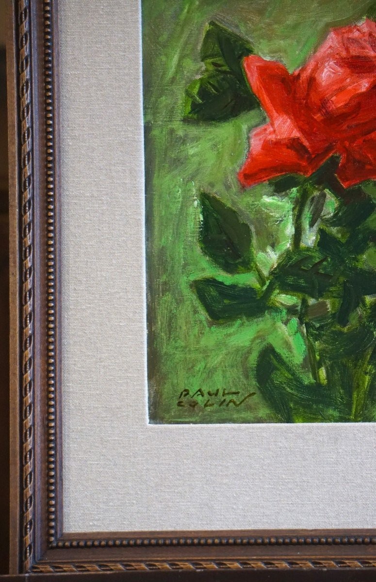 PAUL COLIN (1892–1985) / ROSE ROUGE / Huile sur toile-photo-4