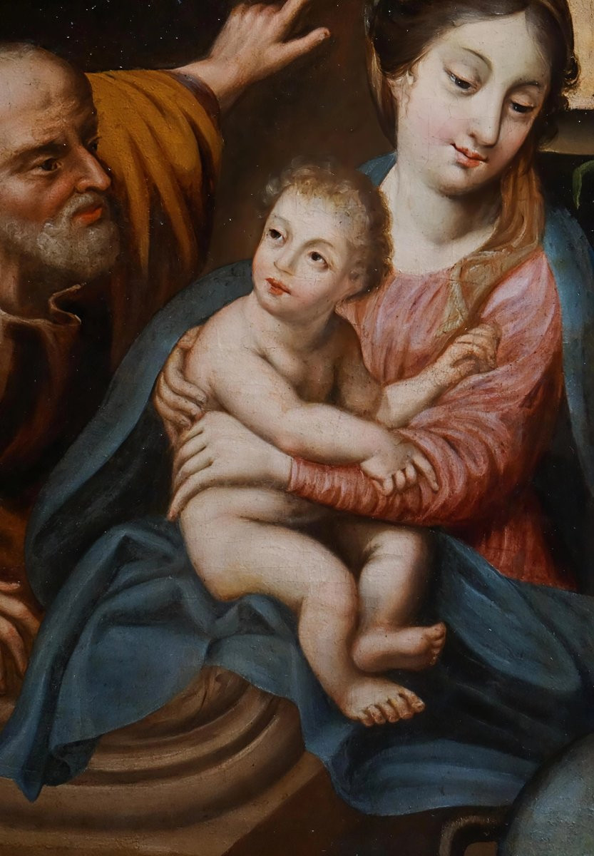 French School, 18th Century, The Holy Family, Oil On Canvas-photo-2