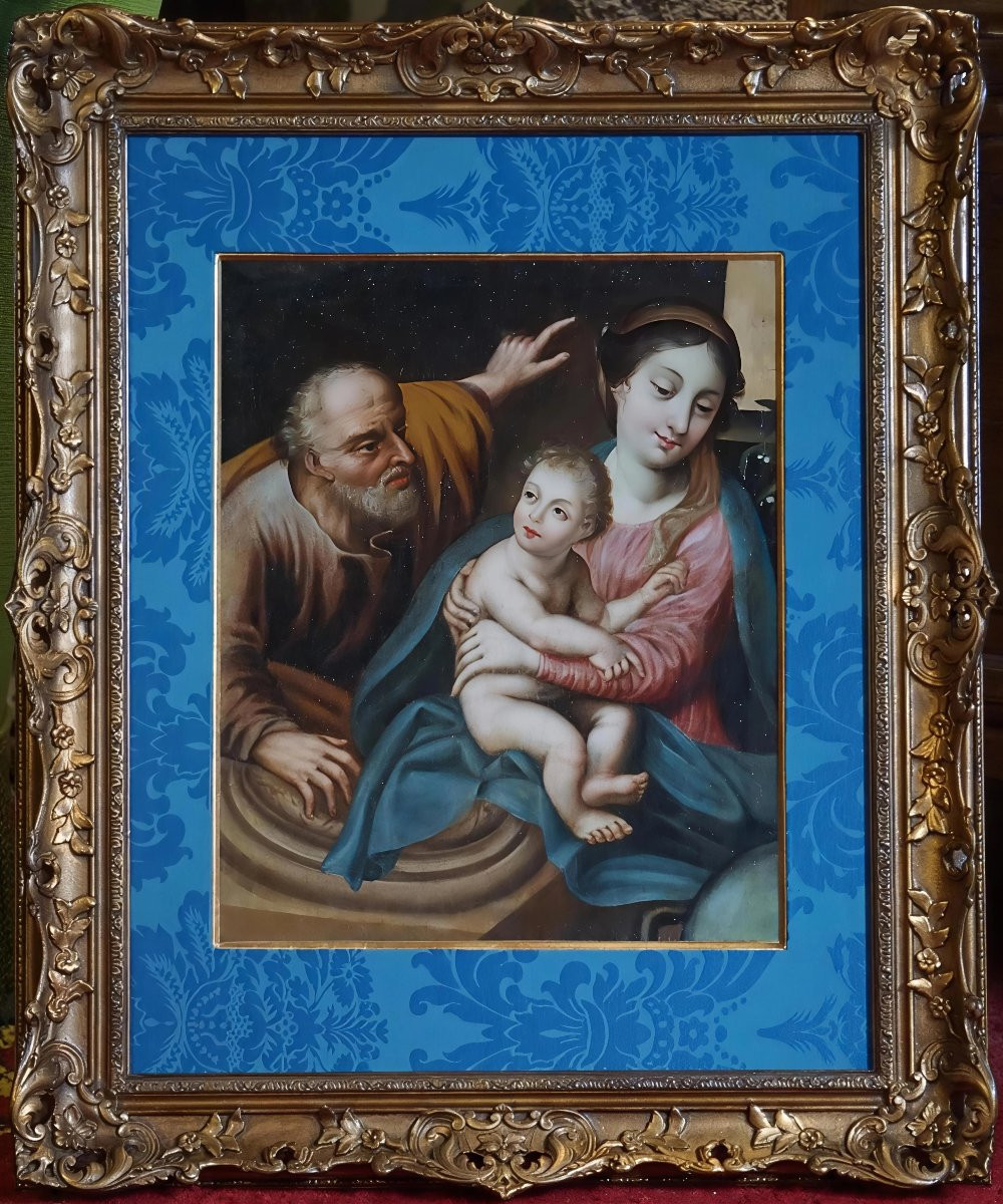 French School, 18th Century, The Holy Family, Oil On Canvas-photo-2