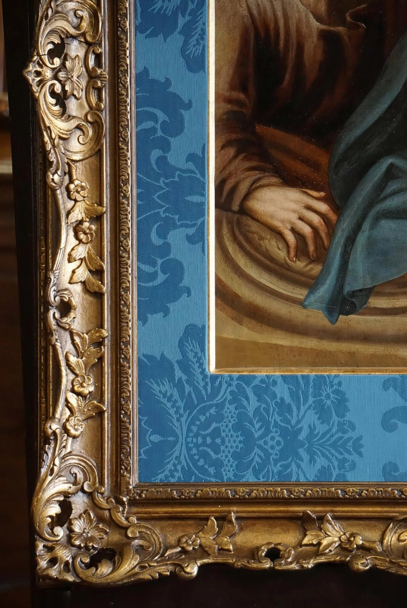 French School, 18th Century, The Holy Family, Oil On Canvas-photo-3