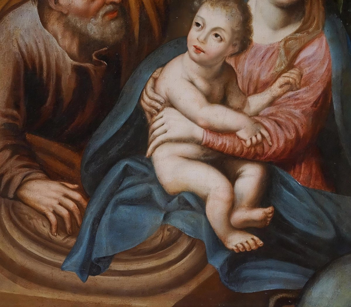 French School, 18th Century, The Holy Family, Oil On Canvas-photo-5