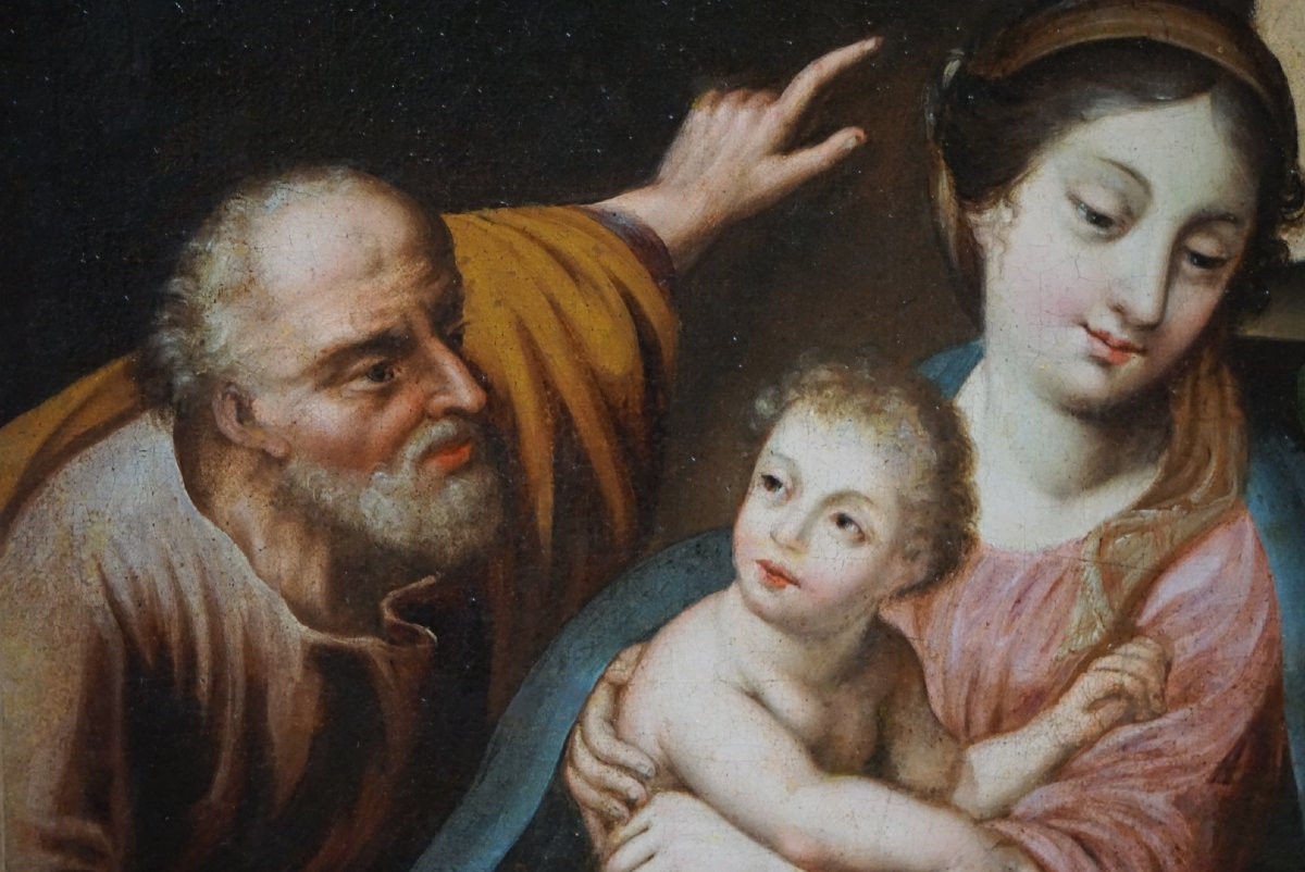 French School, 18th Century, The Holy Family, Oil On Canvas-photo-7
