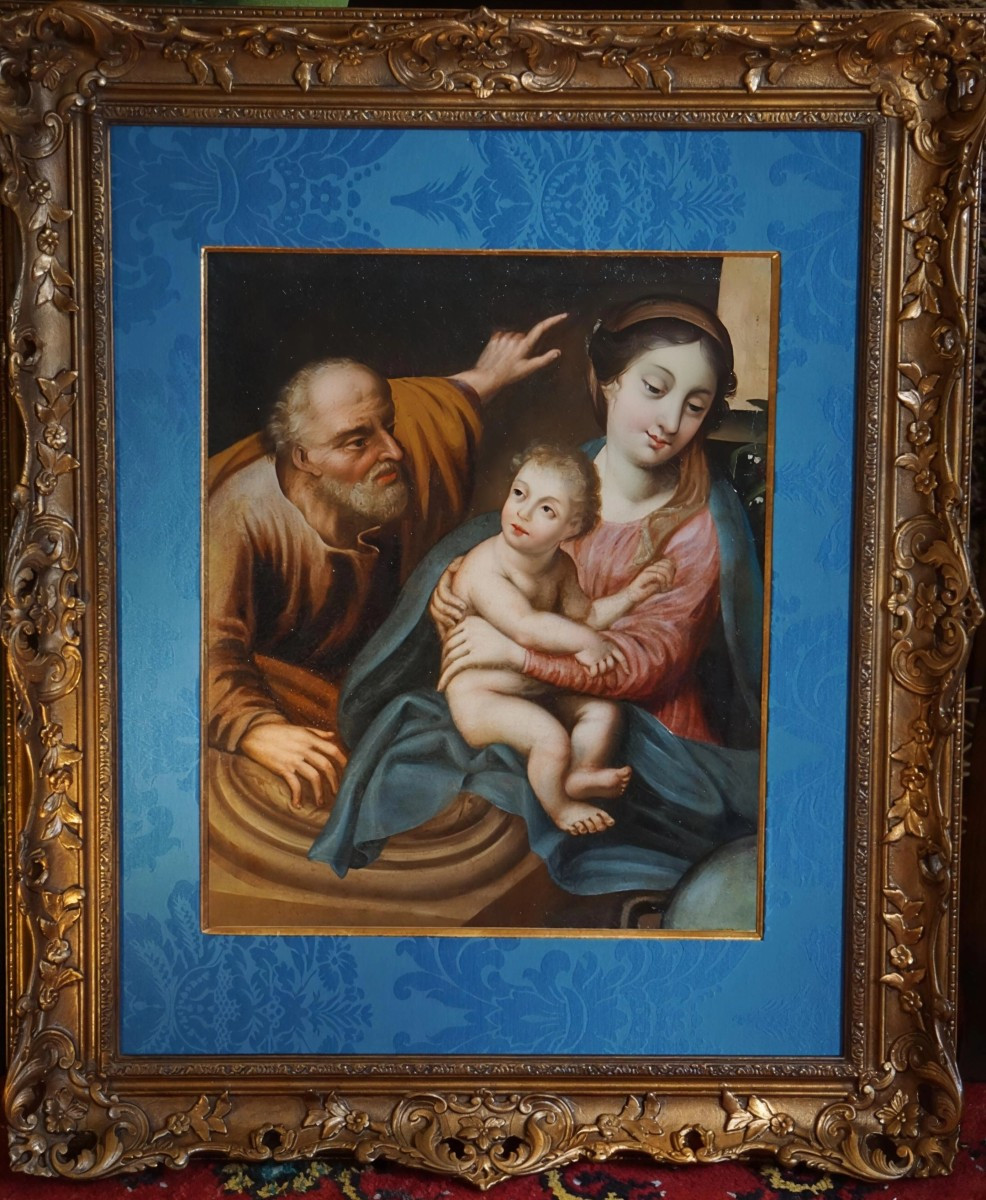 French School, 18th Century, The Holy Family, Oil On Canvas