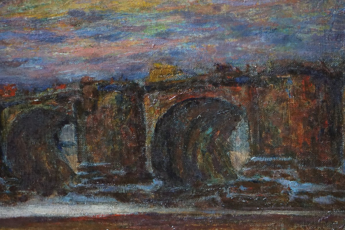 PAUL von SCHLIPPENBACH  / DRESDE au crépuscule / 1903 / DRESDEN IM ABENDROT UNTER SCHNEE-photo-4