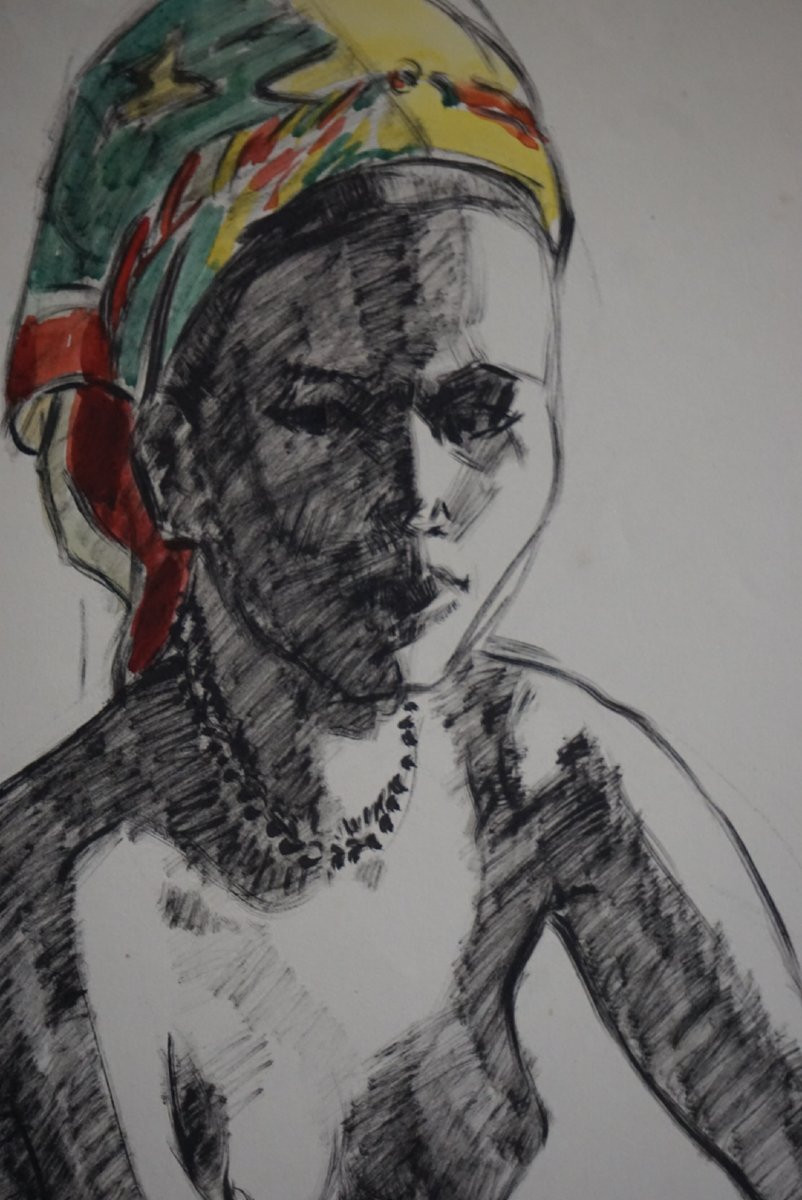 Africanist School 1955 / Fulani Woman In Maroua / Cameroon / G. Hervigo (1896-1993)-photo-2