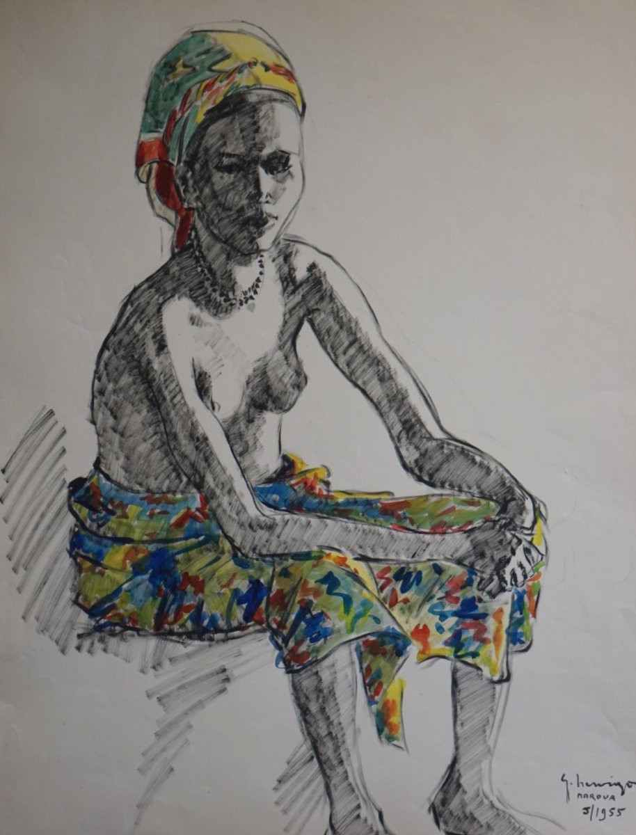 Africanist School 1955 / Fulani Woman In Maroua / Cameroon / G. Hervigo (1896-1993)-photo-3