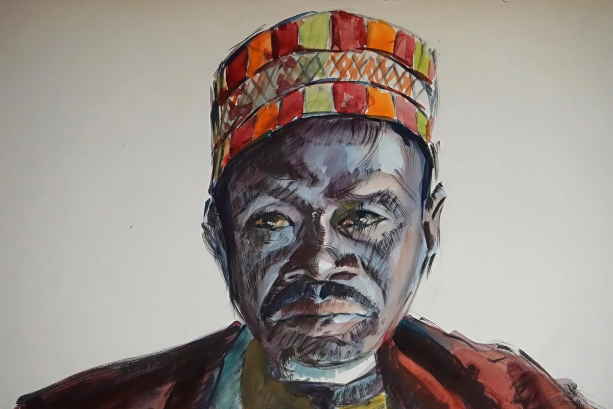 SULTAN KASSER à FORT-LAMY (Tchad) / DATÉE 1951 / GUSTAVE HERVIGO (1896–1993) /  Aquarelle -photo-5