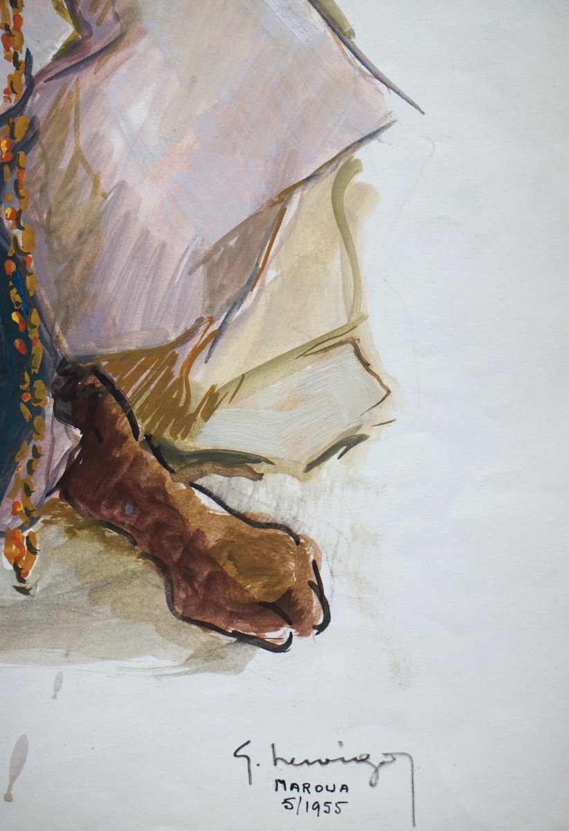 Africanist School 1955 / Fulani Man In Maroua (present-day Cameroon) / G. Hervigo (1896-1993) -photo-2