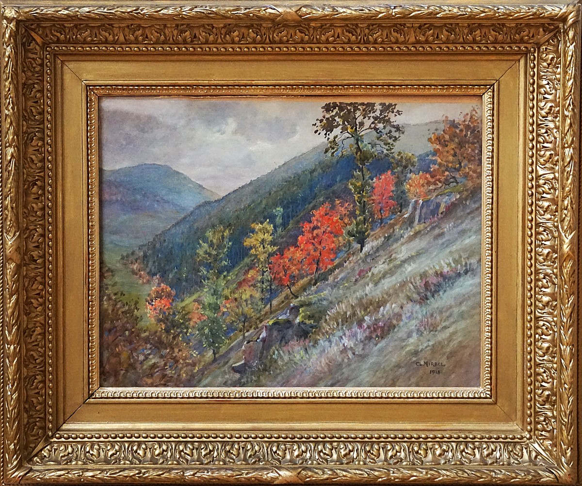Claude Mirbel (1874) / Mountain Paysage In Autumn / Dated 1918 /
