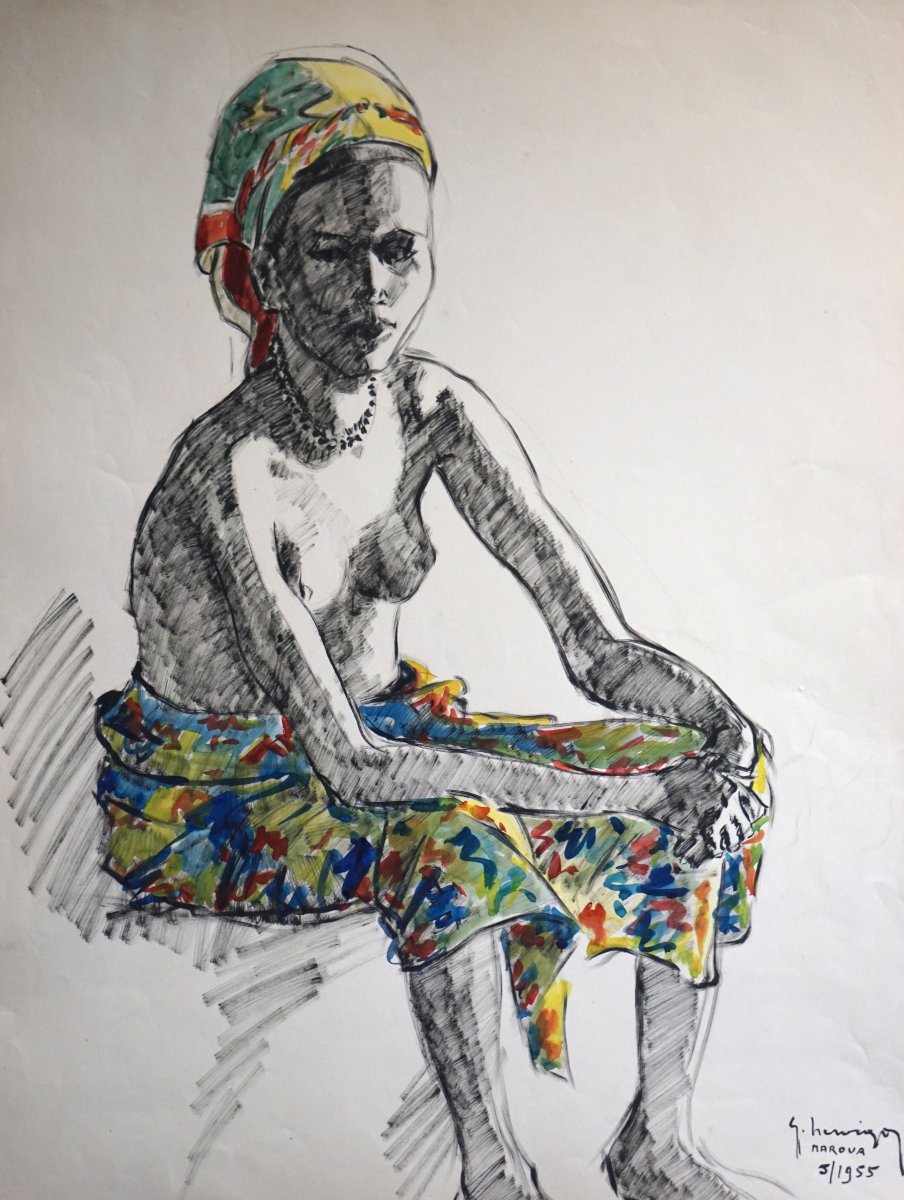 Two Foulbés Portraits / Maroua (cameroon) / Year 1955 / Gustave Hervigo (1896-1993)-photo-3