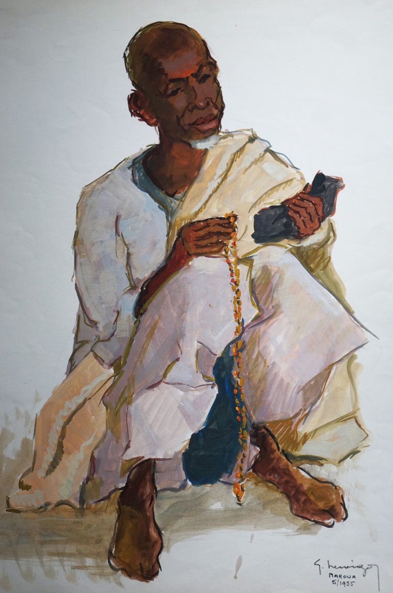 Two Foulbés Portraits / Maroua (cameroon) / Year 1955 / Gustave Hervigo (1896-1993)-photo-4