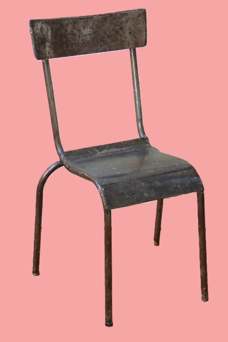 Four Industrial Metal Chairs From The 30s And 50s-photo-1