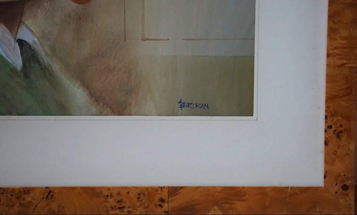 FIGURE D’ARLEQUIN, ÉTUDE POÉTIQUE / ANDRÉ BERTRAND (1929-2003) / AQUARELLE -photo-3