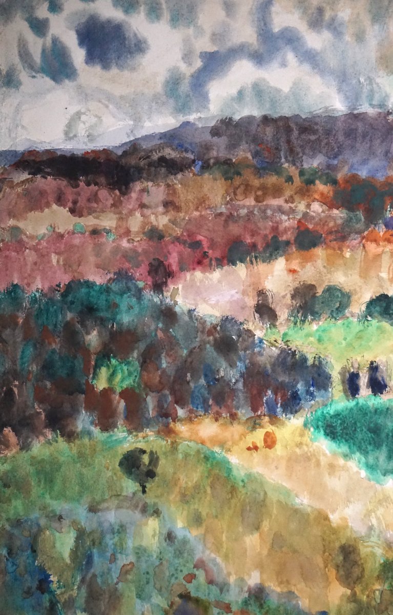 HIGHLAND CROFTS 1949 /  PAYSAGE ÉCOSSAIS MAJEUR PAR W.G. GILLIES (1898-1973)-photo-3