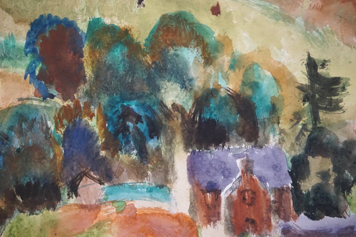 HIGHLAND CROFTS 1949 /  PAYSAGE ÉCOSSAIS MAJEUR PAR W.G. GILLIES (1898-1973)-photo-3