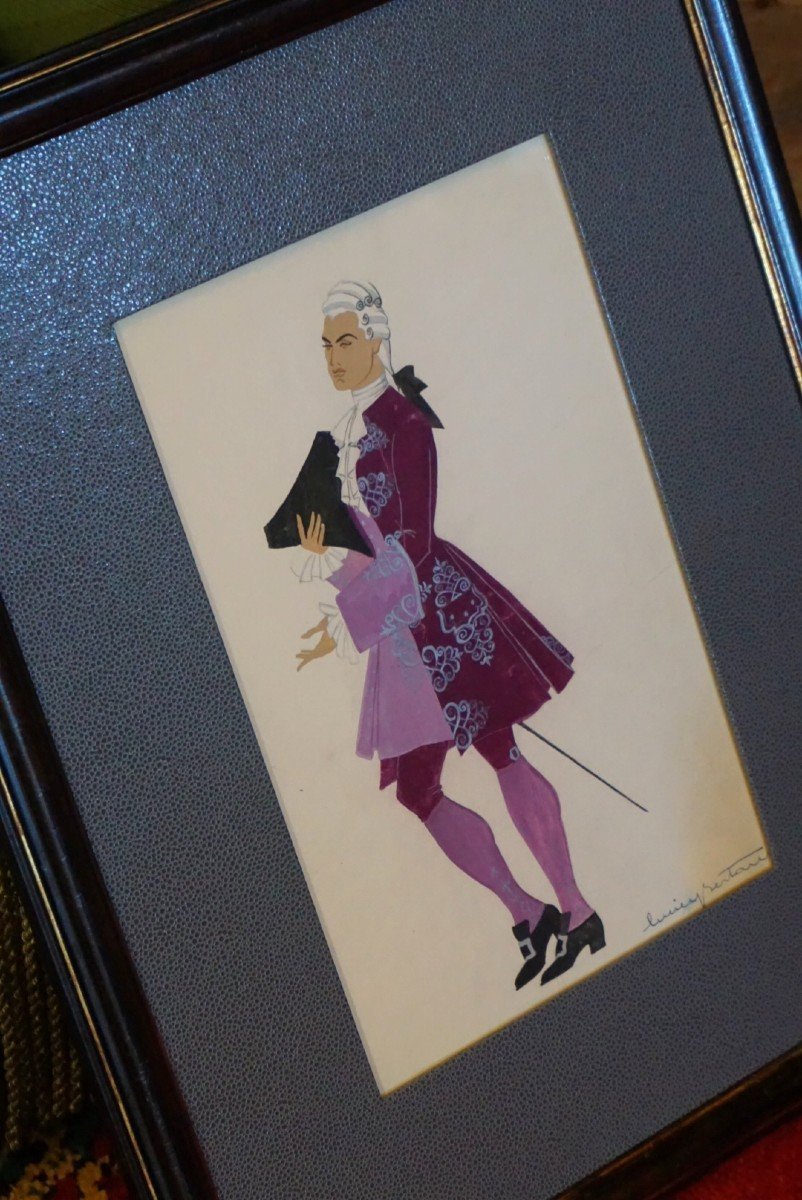PAIRE DE GOUACHES DE THÉÂTRE PAR LUCIEN BERTAUX (1905-1971) – COLLECTION CHRISTIAN GIUDICELLI-photo-1