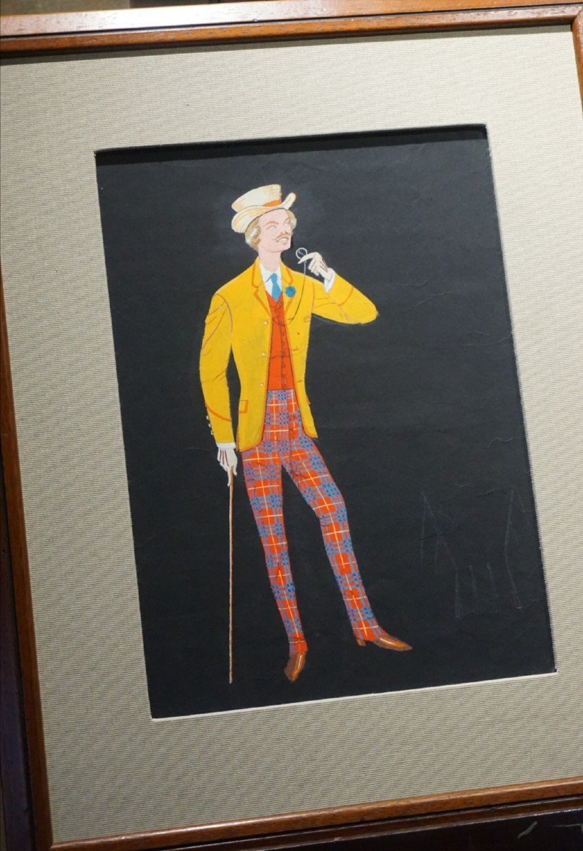 PAIRE DE GOUACHES DE THÉÂTRE PAR LUCIEN BERTAUX (1905-1971) – COLLECTION CHRISTIAN GIUDICELLI-photo-5