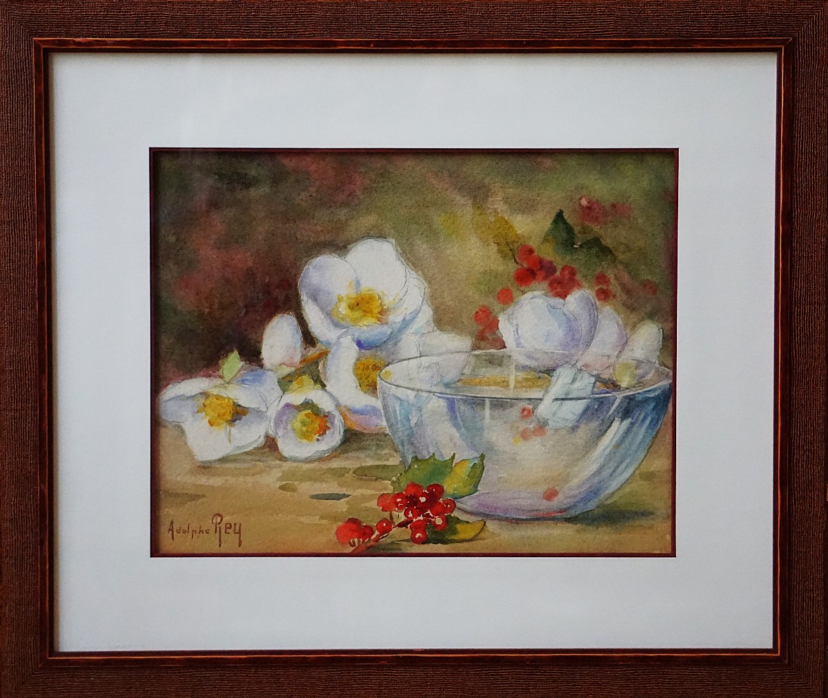 ADOLPHE REY (1863-1944) / ÉCOLE DE MUROL (Auvergne) / NATURE MORTE AUX FLEURS BLANCHES 