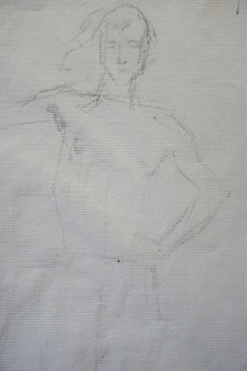 BLOOMSBURY GROUP / DUNCAN GRANT (1885-1978) / DEUX JEUNES HOMMES / ÉTUDE AU FUSAIN-photo-4