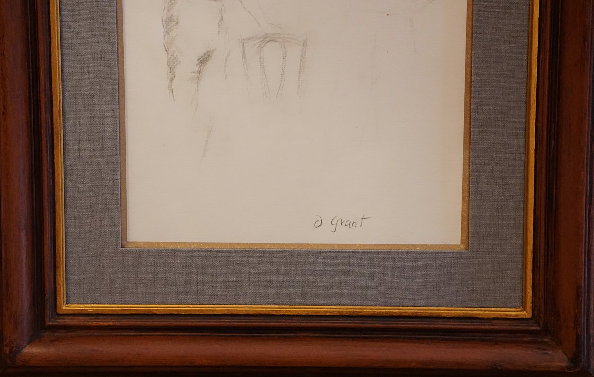 BLOOMSBURY GROUP / DUNCAN GRANT (1885-1978) / DEUX JEUNES HOMMES / ÉTUDE AU FUSAIN-photo-2
