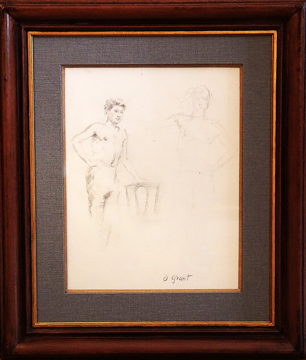 BLOOMSBURY GROUP / DUNCAN GRANT (1885-1978) / DEUX JEUNES HOMMES / ÉTUDE AU FUSAIN
