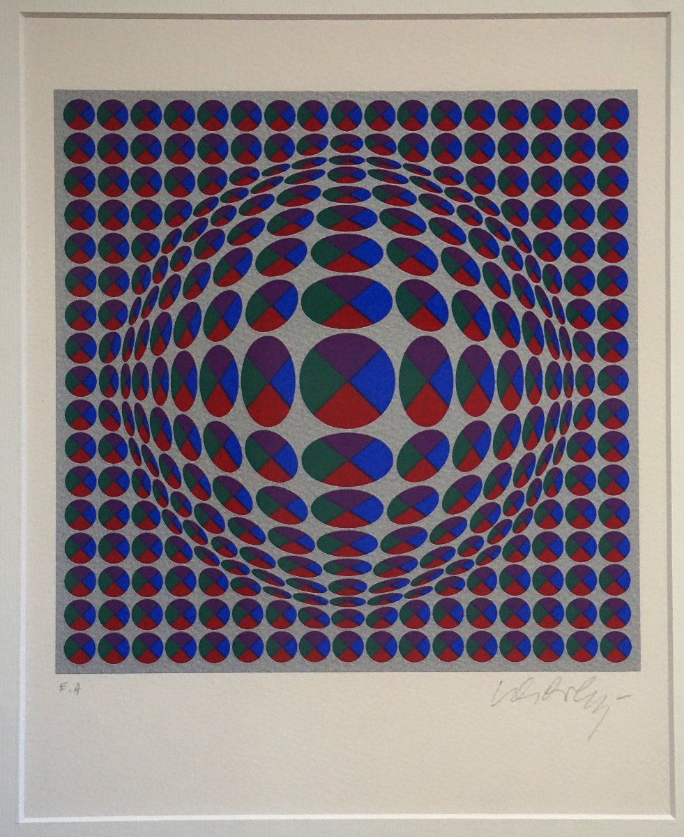 Victor Vasarely (1906-1997) / Serigraph Signed And Justified E/a (artist's Proof)-photo-2