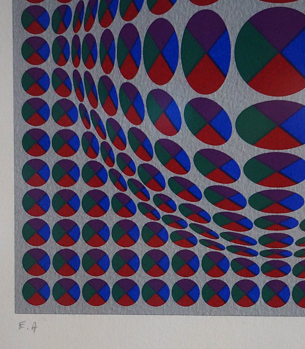 Victor Vasarely (1906-1997) / Serigraph Signed And Justified E/a (artist's Proof)-photo-1