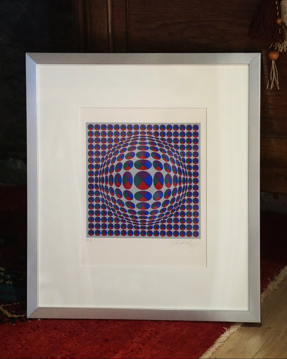 Victor Vasarely (1906-1997) / Serigraph Signed And Justified E/a (artist's Proof)-photo-4