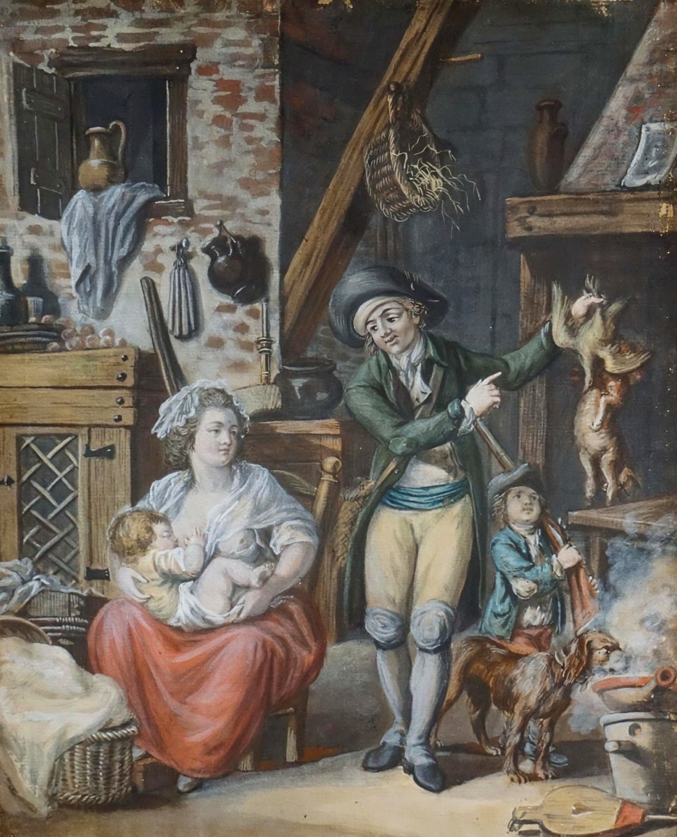 Interior Of An 18th-century Country House / Gouache And Watercolor-photo-2