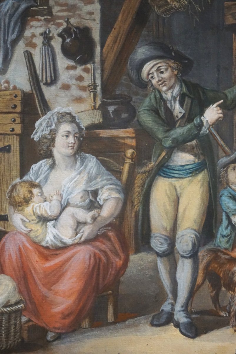 Interior Of An 18th-century Country House / Gouache And Watercolor-photo-4
