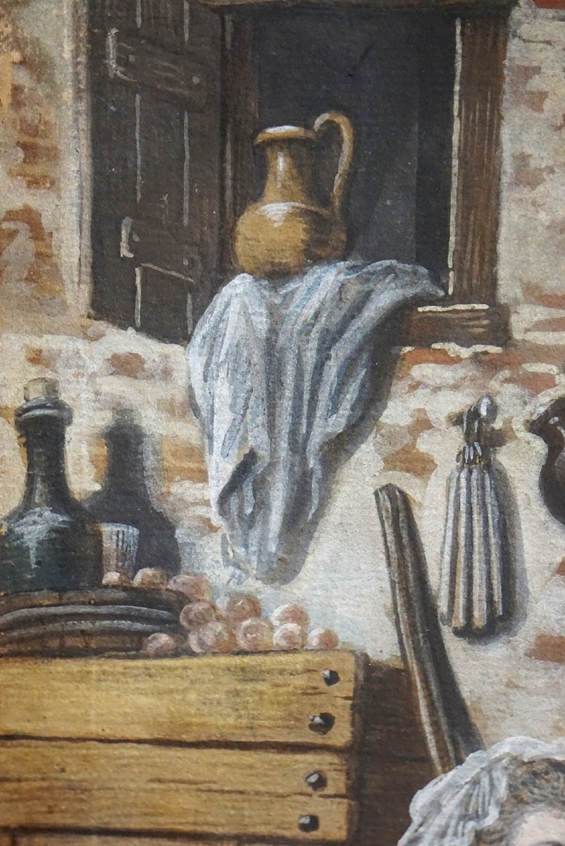 Interior Of An 18th-century Country House / Gouache And Watercolor-photo-6