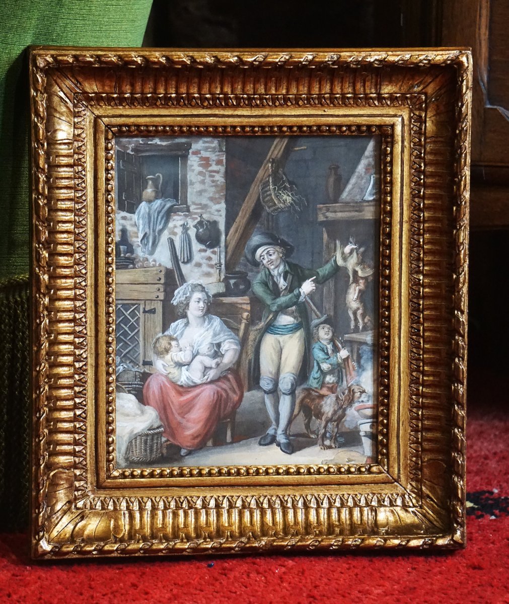 Interior Of An 18th-century Country House / Gouache And Watercolor-photo-7