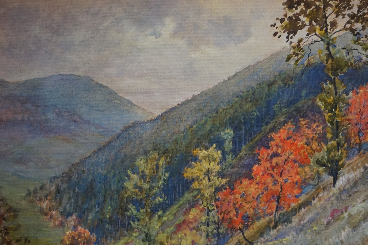 STORKENSAUEN (Storkensohn) / ALSACE OCCUPÉE / DATÉE OCTOBRE 1918 / AQUARELLE  / CLAUDE MIRBEL-photo-2