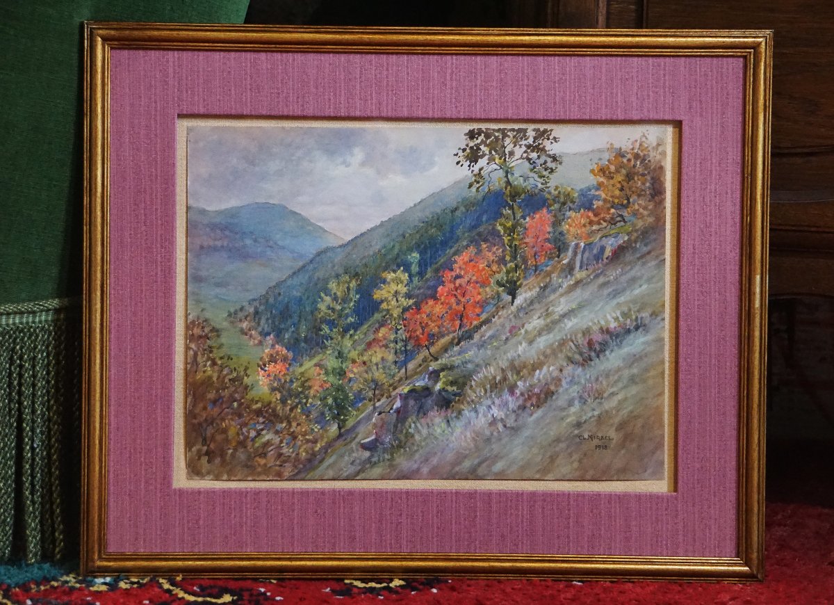 STORKENSAUEN (Storkensohn) / ALSACE OCCUPÉE / DATÉE OCTOBRE 1918 / AQUARELLE  / CLAUDE MIRBEL-photo-3