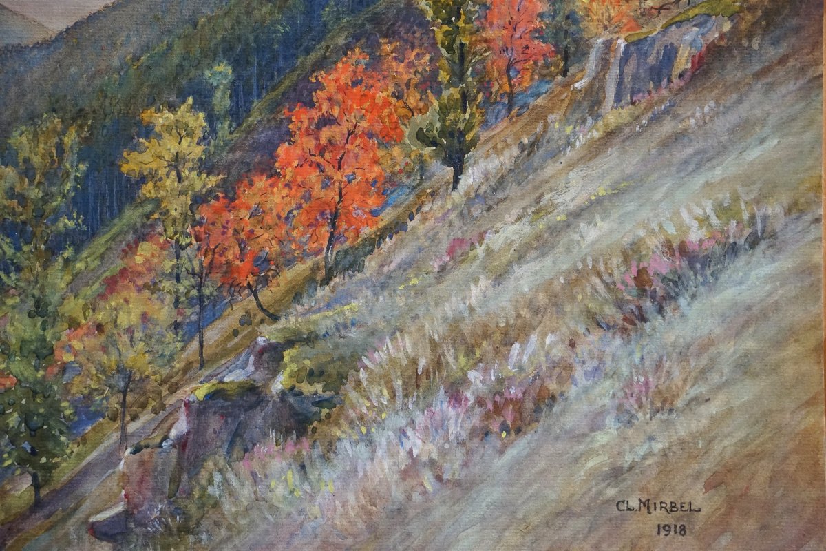 STORKENSAUEN (Storkensohn) / ALSACE OCCUPÉE / DATÉE OCTOBRE 1918 / AQUARELLE  / CLAUDE MIRBEL-photo-1