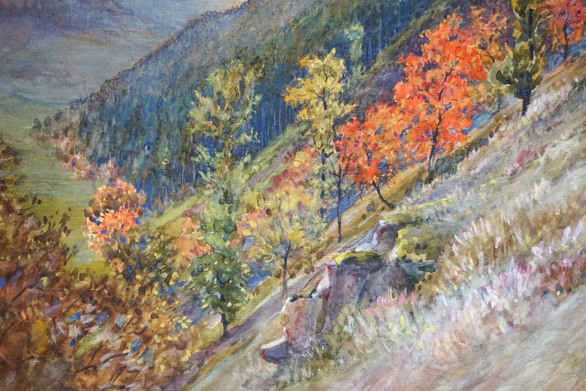 STORKENSAUEN (Storkensohn) / ALSACE OCCUPÉE / DATÉE OCTOBRE 1918 / AQUARELLE  / CLAUDE MIRBEL-photo-2