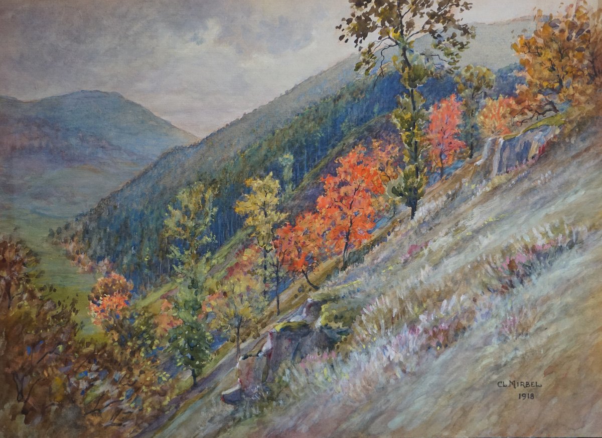 STORKENSAUEN (Storkensohn) / ALSACE OCCUPÉE / DATÉE OCTOBRE 1918 / AQUARELLE  / CLAUDE MIRBEL
