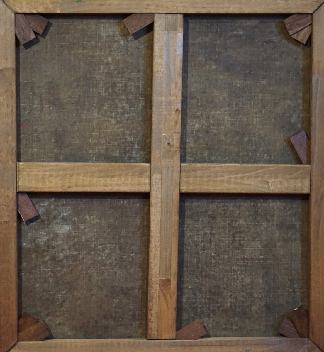 DEUX FRÈRES À LA GRAPPE DE RAISIN / CIRCA 1840 / huile sur toile-photo-6