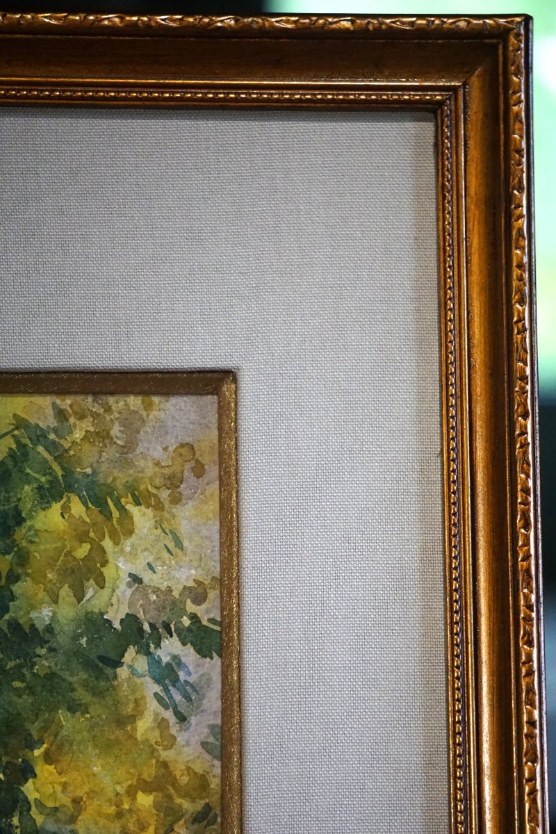 ÉCOLE DE MUROL-AUVERGNE / ADOLPHE REY (1863-1944)  / BOUQUET DE MIMOSA AU VASE BLEU -photo-6