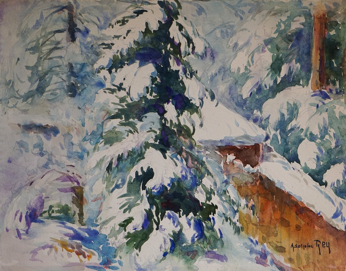 Murol School - Auvergne / Adolphe Rey (1863–1944) / Snowy Landscape -photo-2