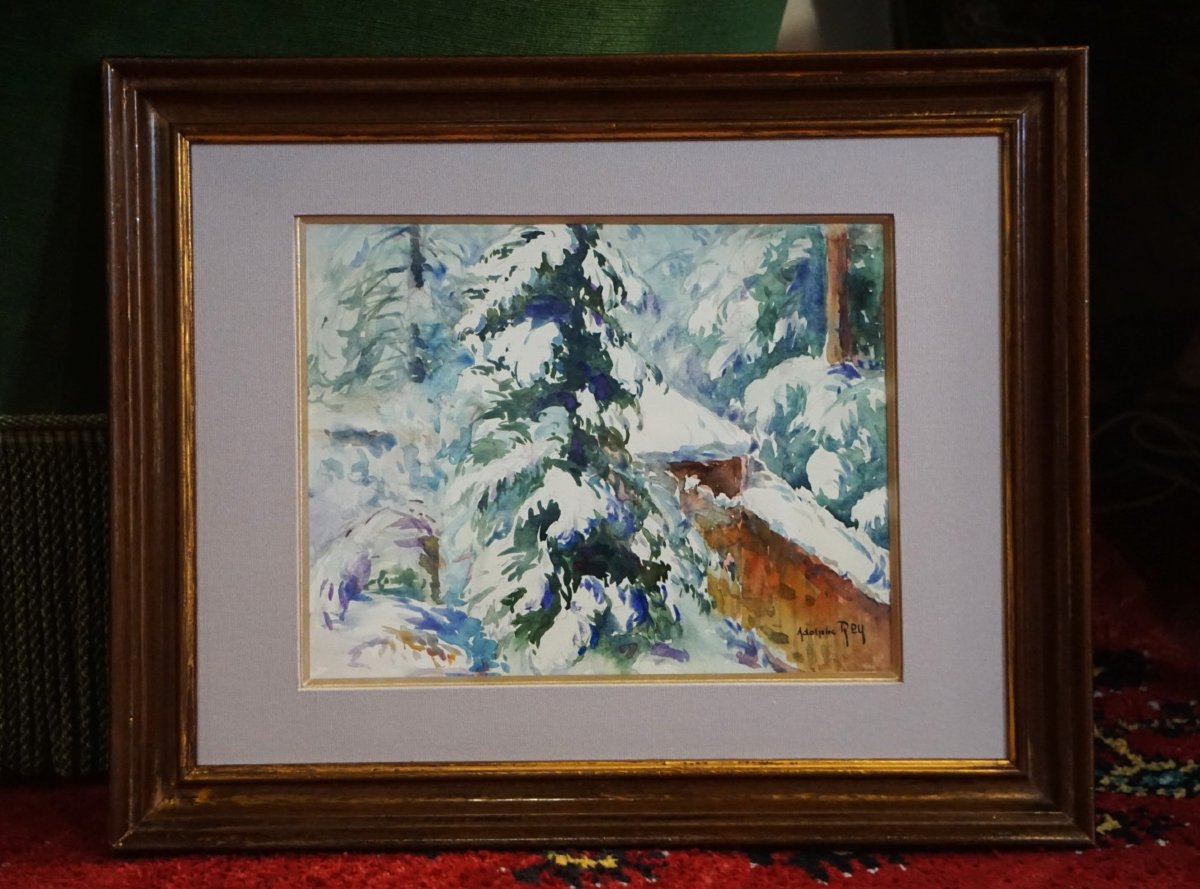 Murol School - Auvergne / Adolphe Rey (1863–1944) / Snowy Landscape -photo-8