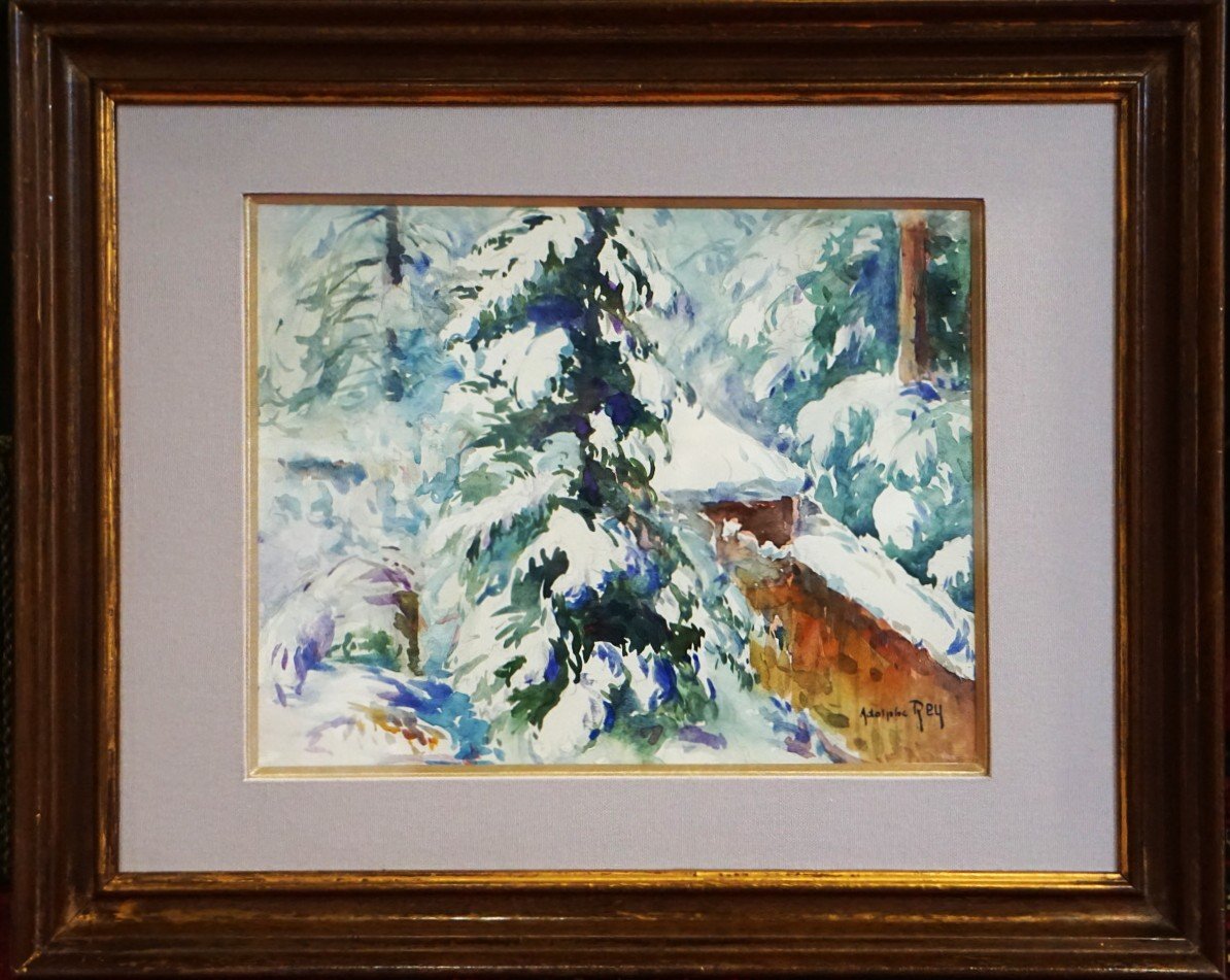 Murol School - Auvergne / Adolphe Rey (1863–1944) / Snowy Landscape 