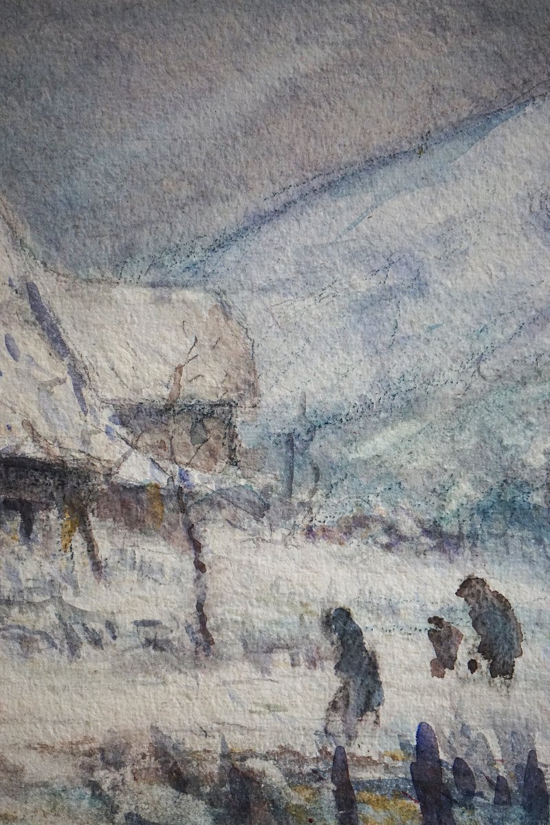 ÉCOLE DE MUROL - AUVERGNE / ADOLPHE REY (1863-1944) / PERSONNAGES DANS LE BLIZZARD -photo-4