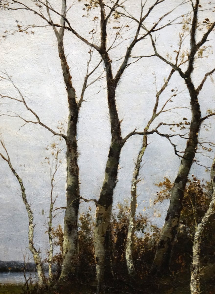 Heinz Flockenhauss (1856–1919) – The Herd Returns To The Lakeshore / Düsseldorf School-photo-3