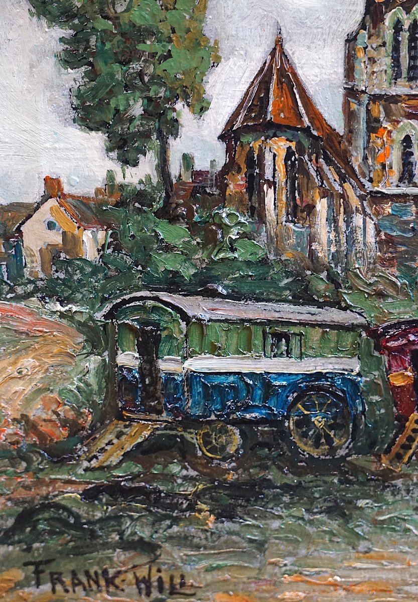 Frank Will (1900–1950) / Caravans Stopping In The Village / Ca. 1940 / Hst-photo-3