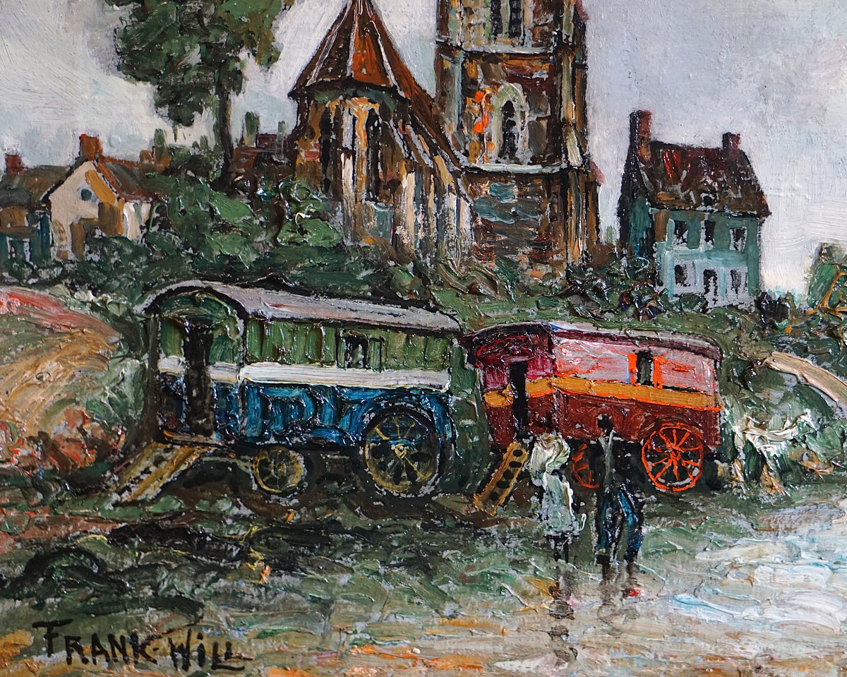 Frank Will (1900–1950) / Caravans Stopping In The Village / Ca. 1940 / Hst-photo-4